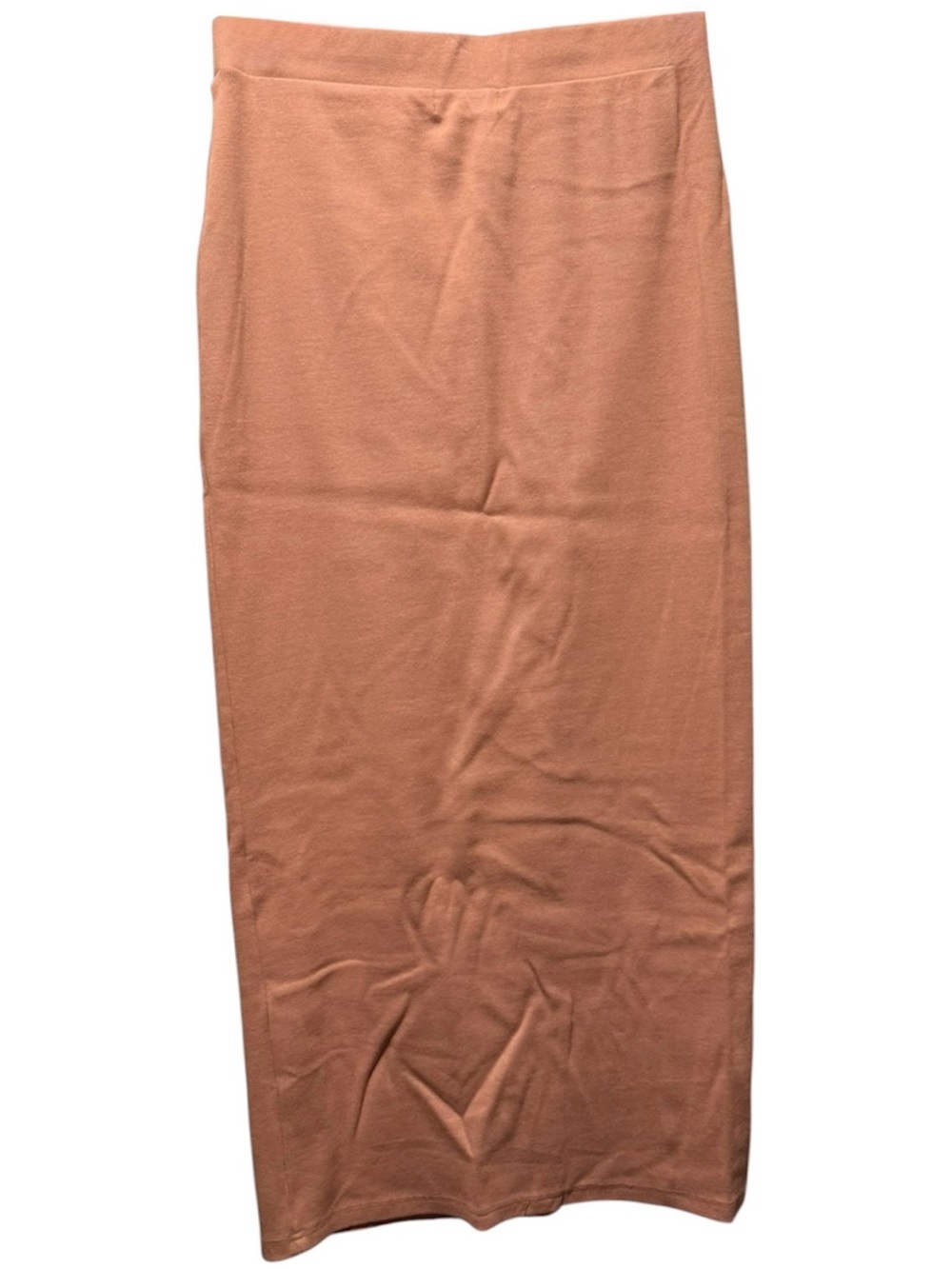 Column Maxi Skirt Rib Knit Dusty Terracotta Rose Stretch XL - Picture 3 of 6